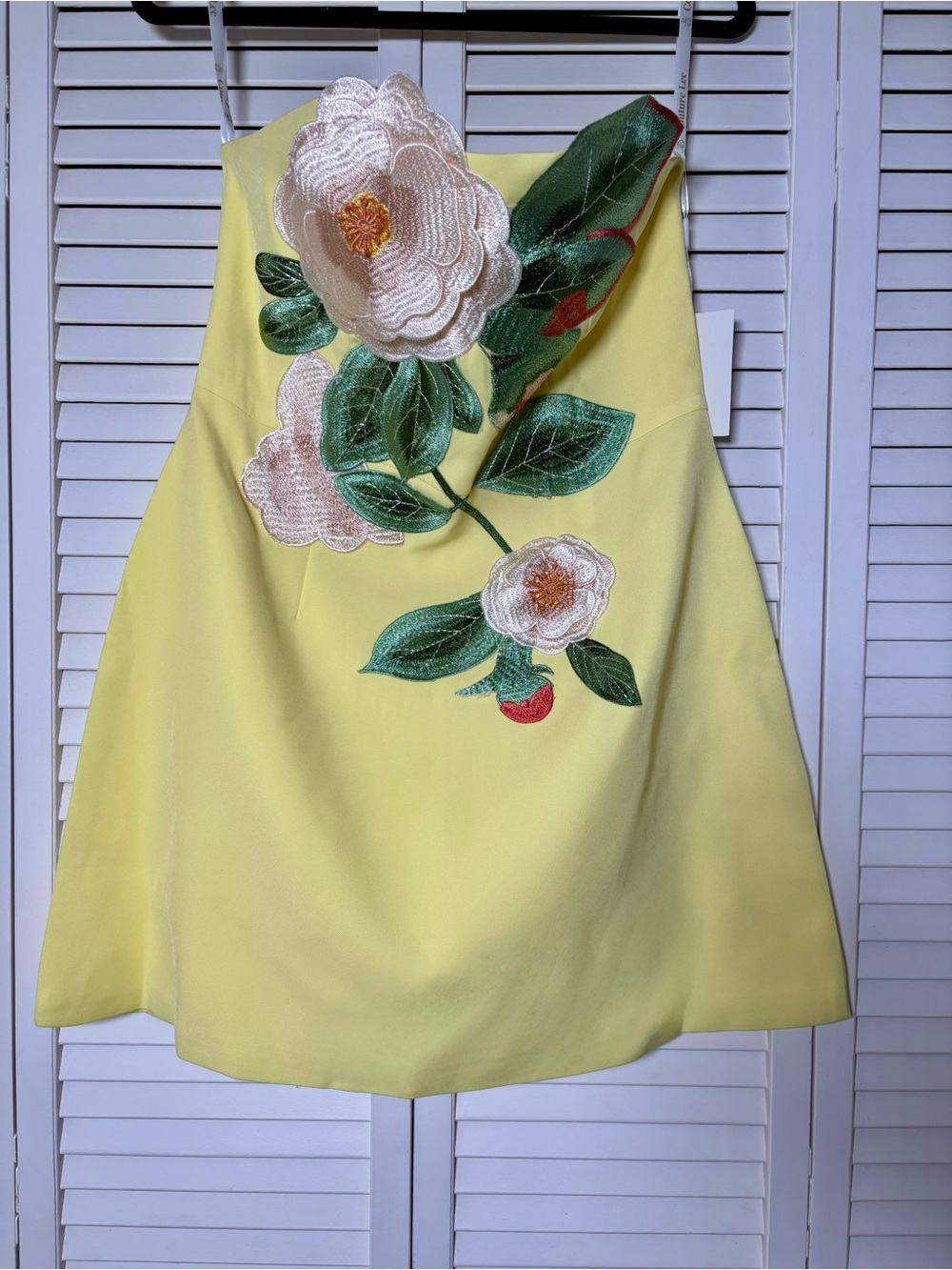 NWT Bella Barnett Doris Elegant Tailored Strapless 3D Floral Embroidered Dress L - Picture 5 of 9